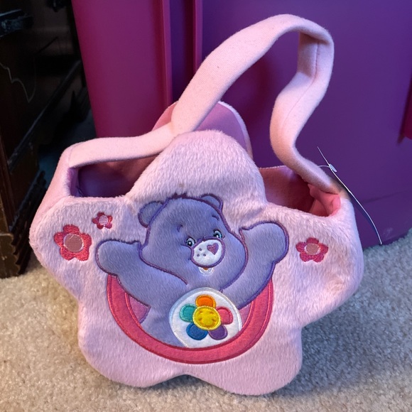 Care Bears Other - 2005 Care Bears Easter Basket Star Shaped Handle Pink w/ Purple Harmony Bear NWT